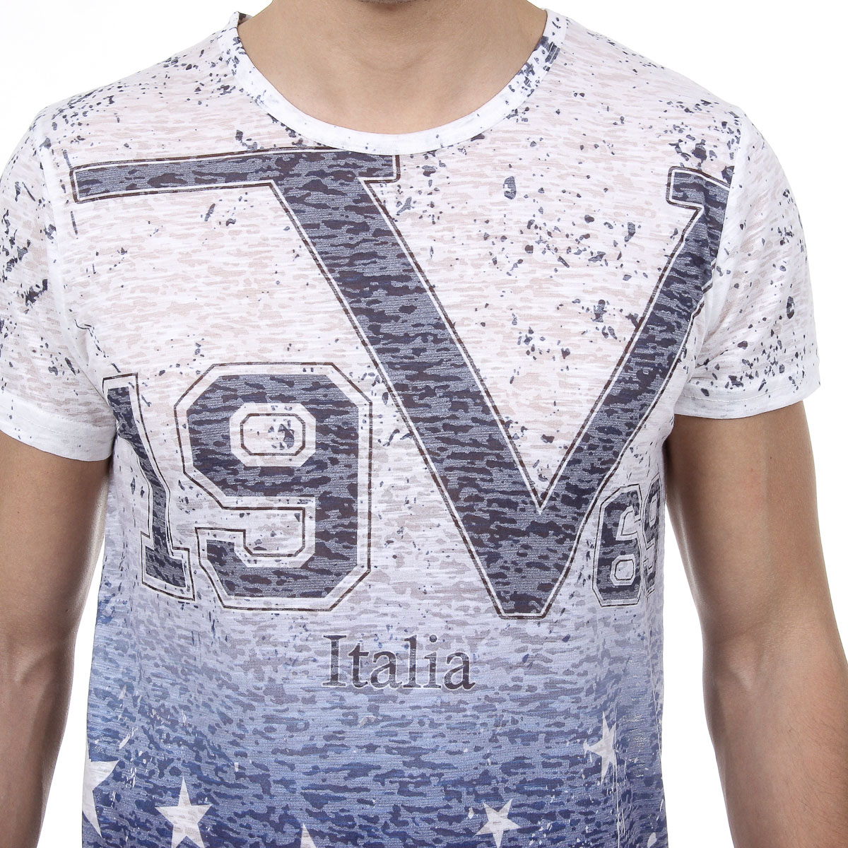 V 1969 Italia Mens T-shirt Short Sleeves Round Neck Multicolor DAVID