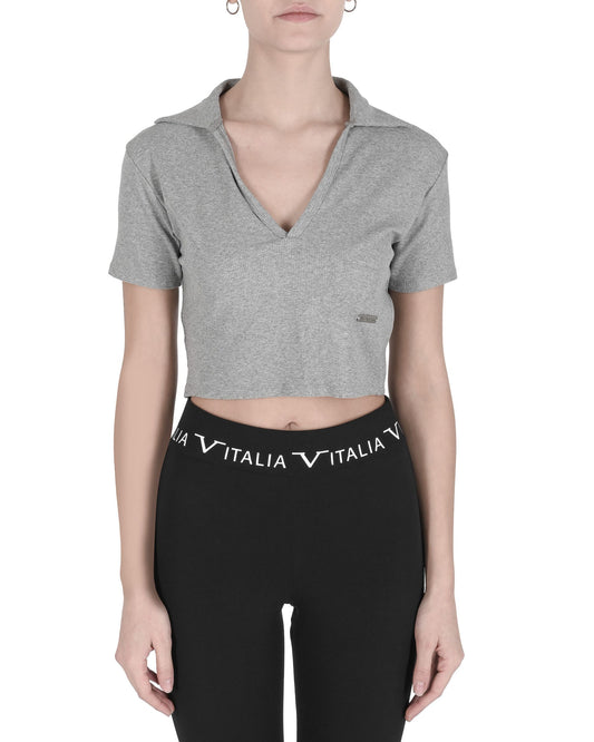 19V69 Italia Womens Crop Top CLOE GREY