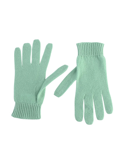 Crown of Edinburgh Cashmere Womens Short Gloves COE 001 MINT GREEN