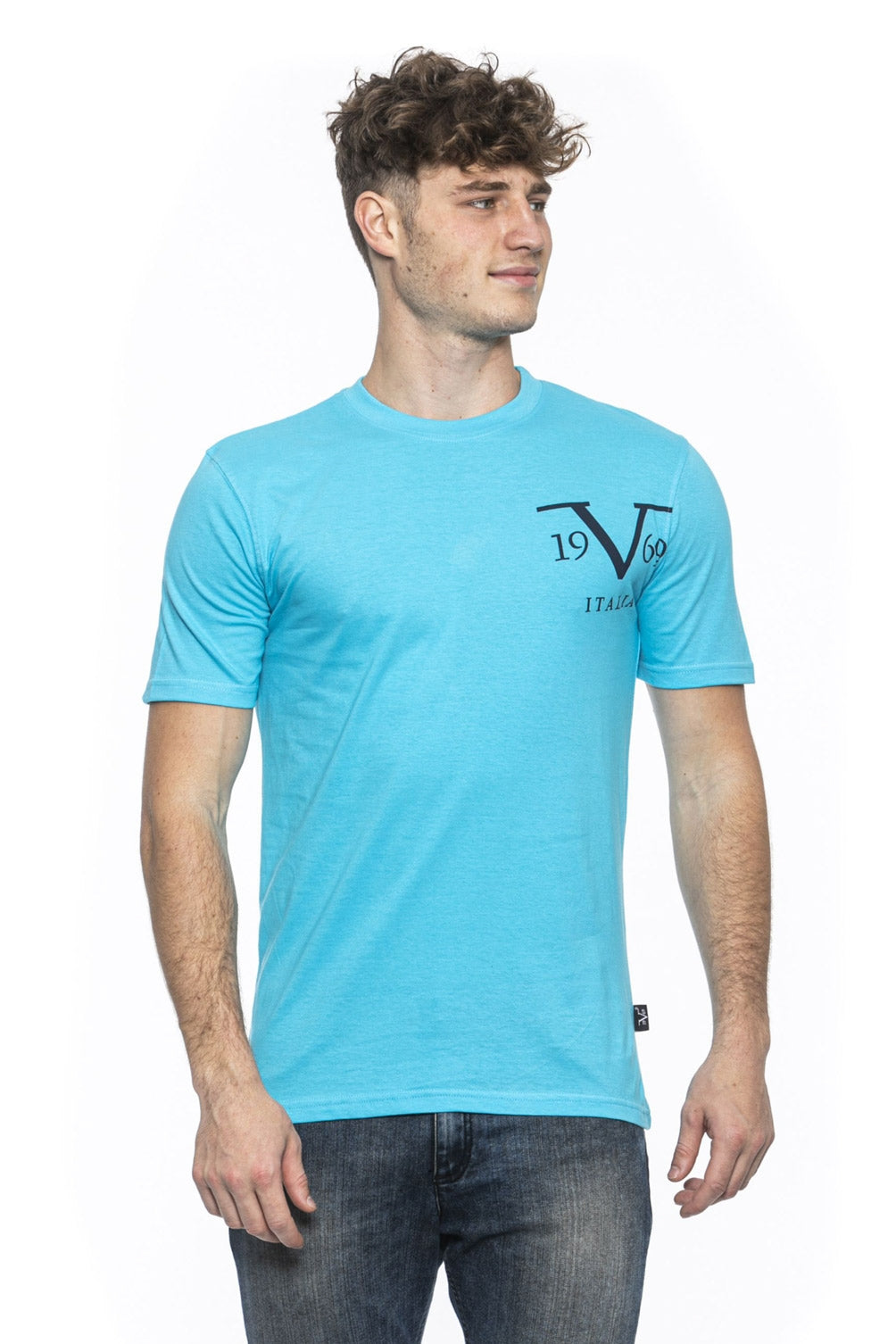 19V69 Italia Mens T-Shirt Light Blue MIKE TURQUOISE