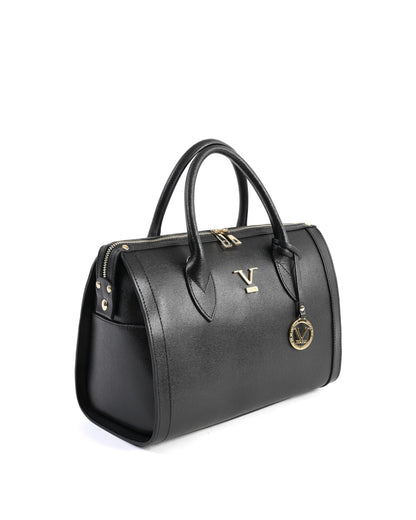 V Italia Womens Handbag Black V014-G SAFFIANO NERO