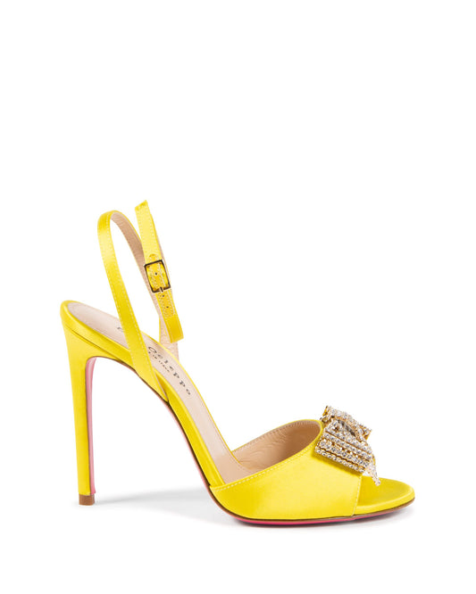 Satin Bow Sandal - Yellow