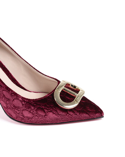 Office Party Cocco Velvet Pump Ruby