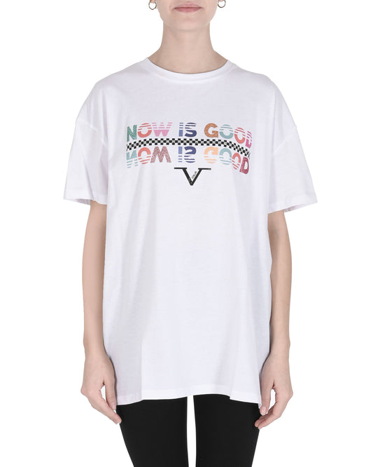 19V69 Italia Womens T-Shirt NOW IS GOOD WHITE