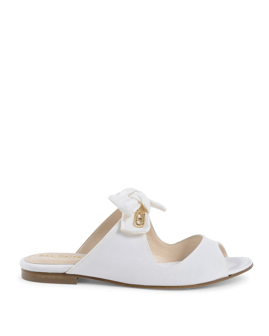 Helen Flat Sandal - White