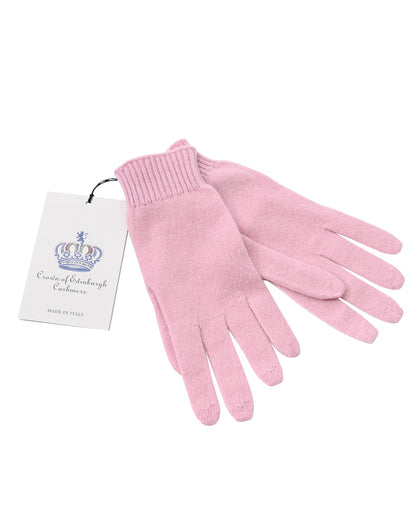 Crown of Edinburgh Cashmere Womens Short Gloves COE 001 BABY PINK