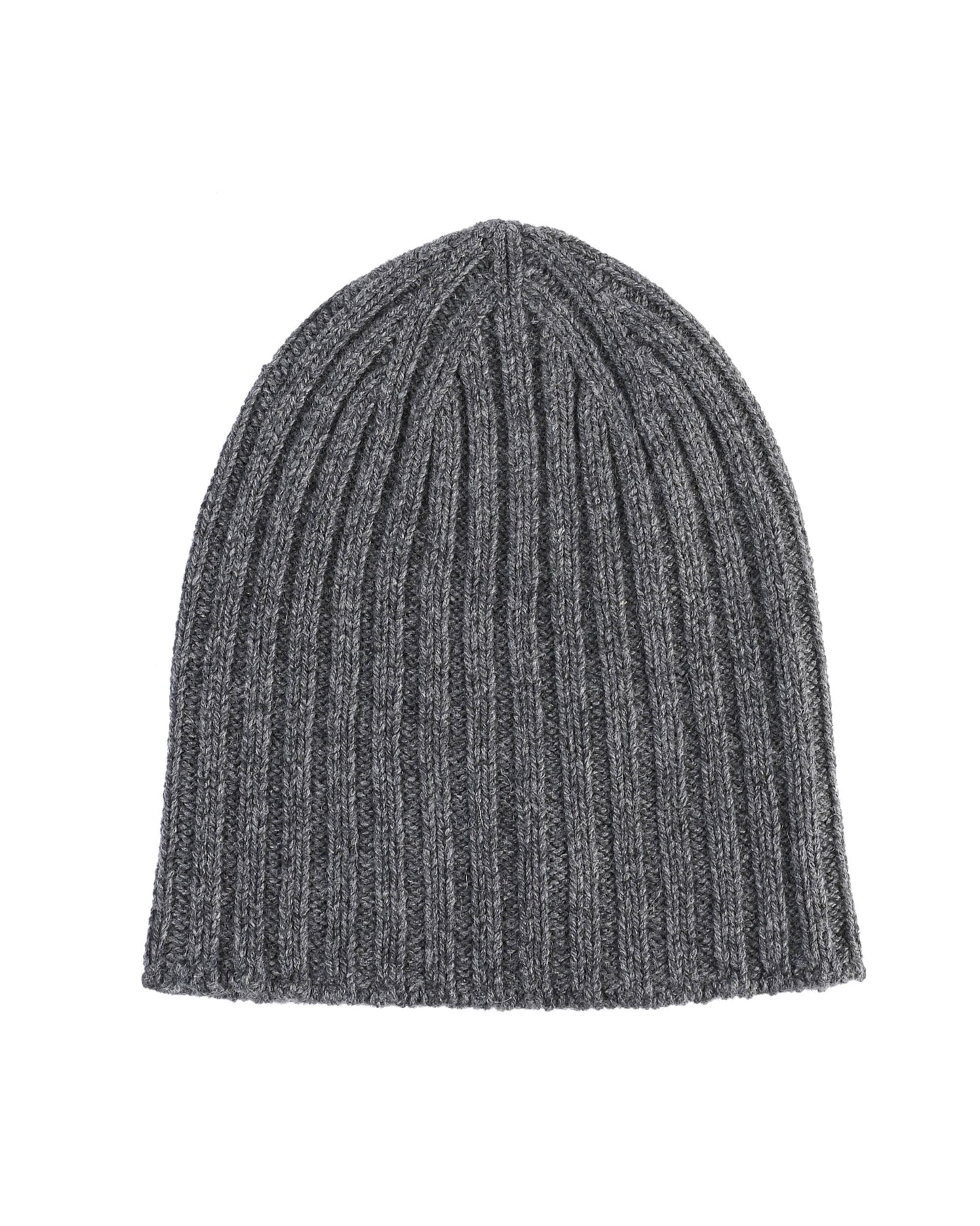 Crown of Edinburgh Cashmere Womens Ribbed Beanie COE 0045 DARK GREY