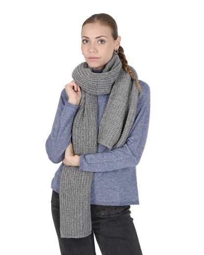 Crown of Edinburgh Cashmere Womens Scarf COE 0043 GREY