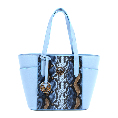 19V69 Italia Womens Handbag Light Blue 8006 PYTHON LIGHT BLUE