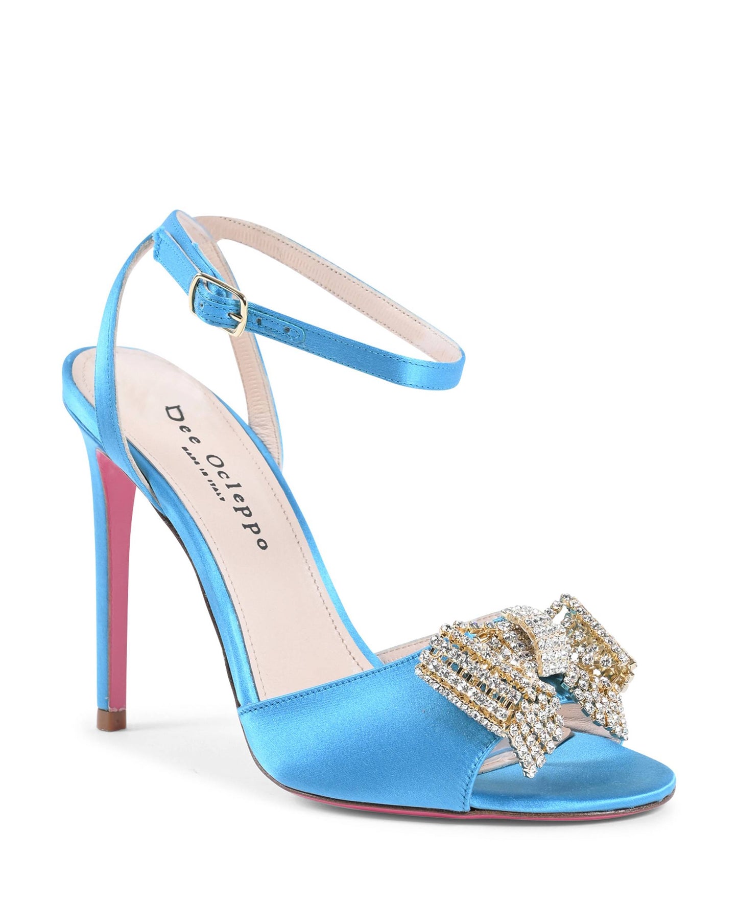 Satin Bow Sandal - Light Blue