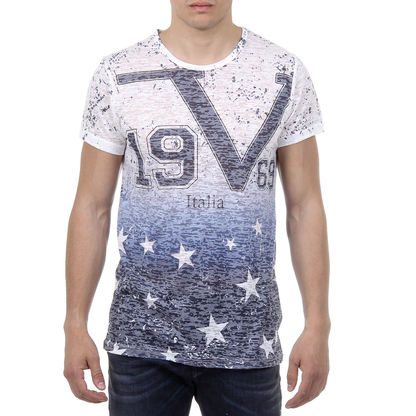 V 1969 Italia Mens T-shirt Short Sleeves Round Neck Multicolor DAVID