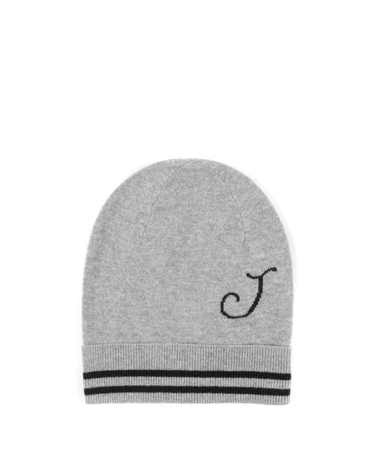 Crown of Edinburgh Cashmere Monogrammed Beanie BRUNTSFIELD GREY J