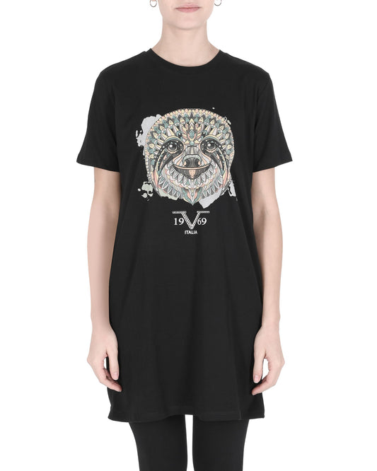 19V69 Italia Womens T-Shirt SLOTH BLACK