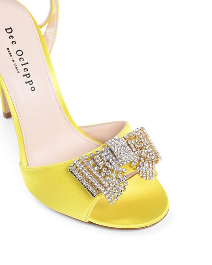 Satin Bow Sandal - Yellow