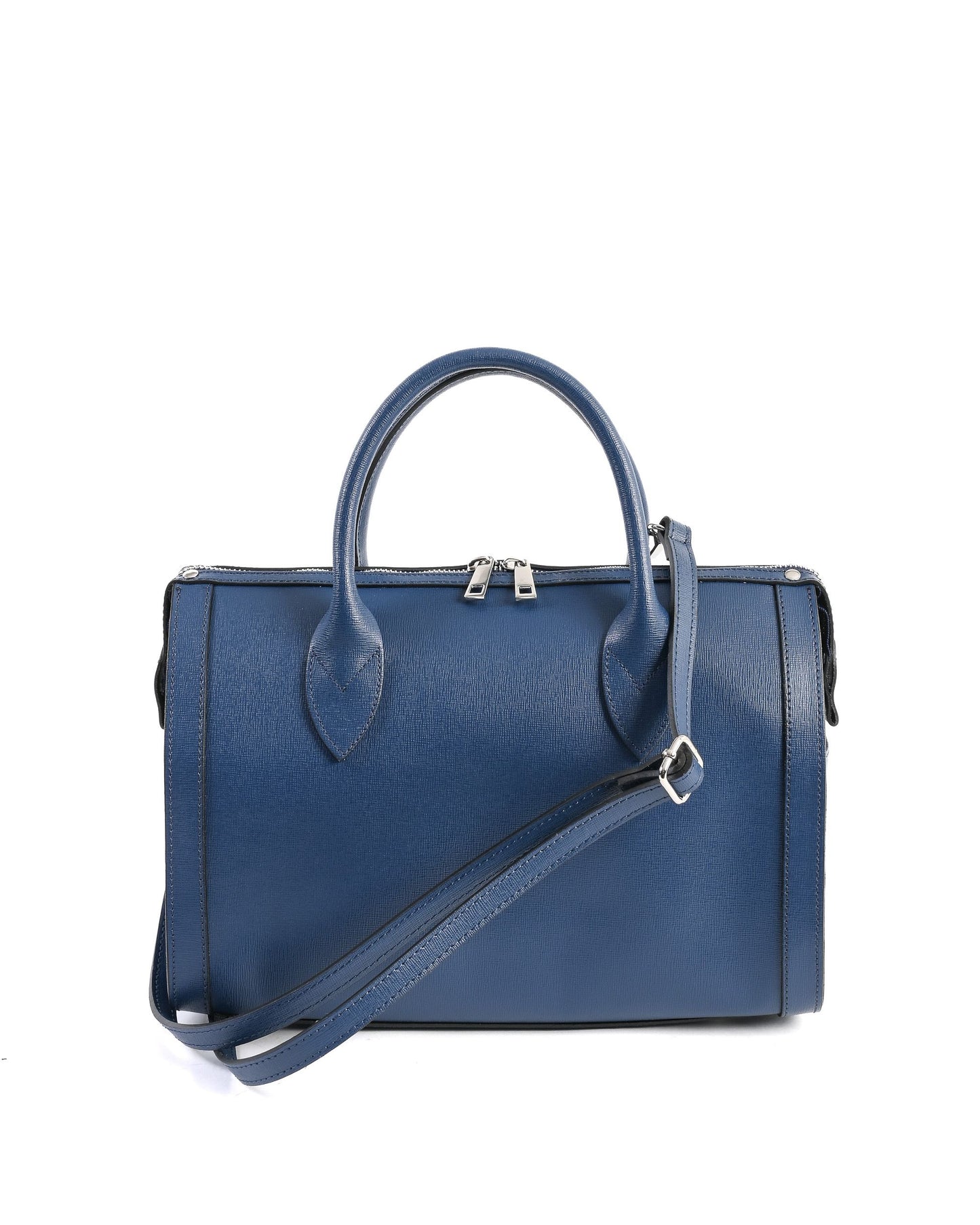 V Italia Womens Handbag Blue Jeans V014-S SAFFIANO BLUE JEANS