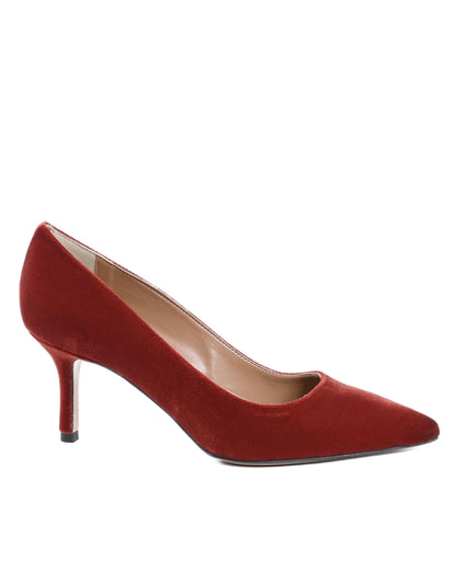 19V69 Italia Womens Pump Red INES65 VELLUTO GRANATA