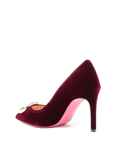 Office Party Velvet Pump Ruby