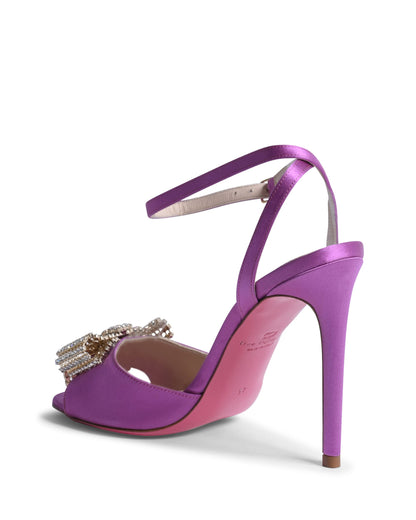 Satin Bow Sandal - Purple