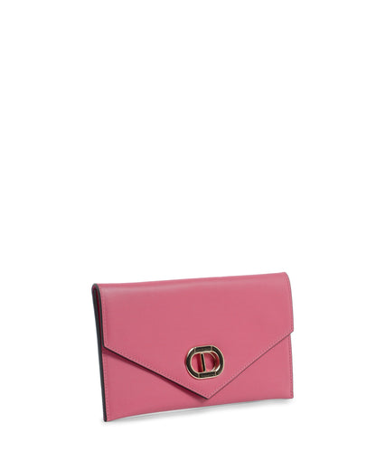 Leather Envelope Clutch Fuxia