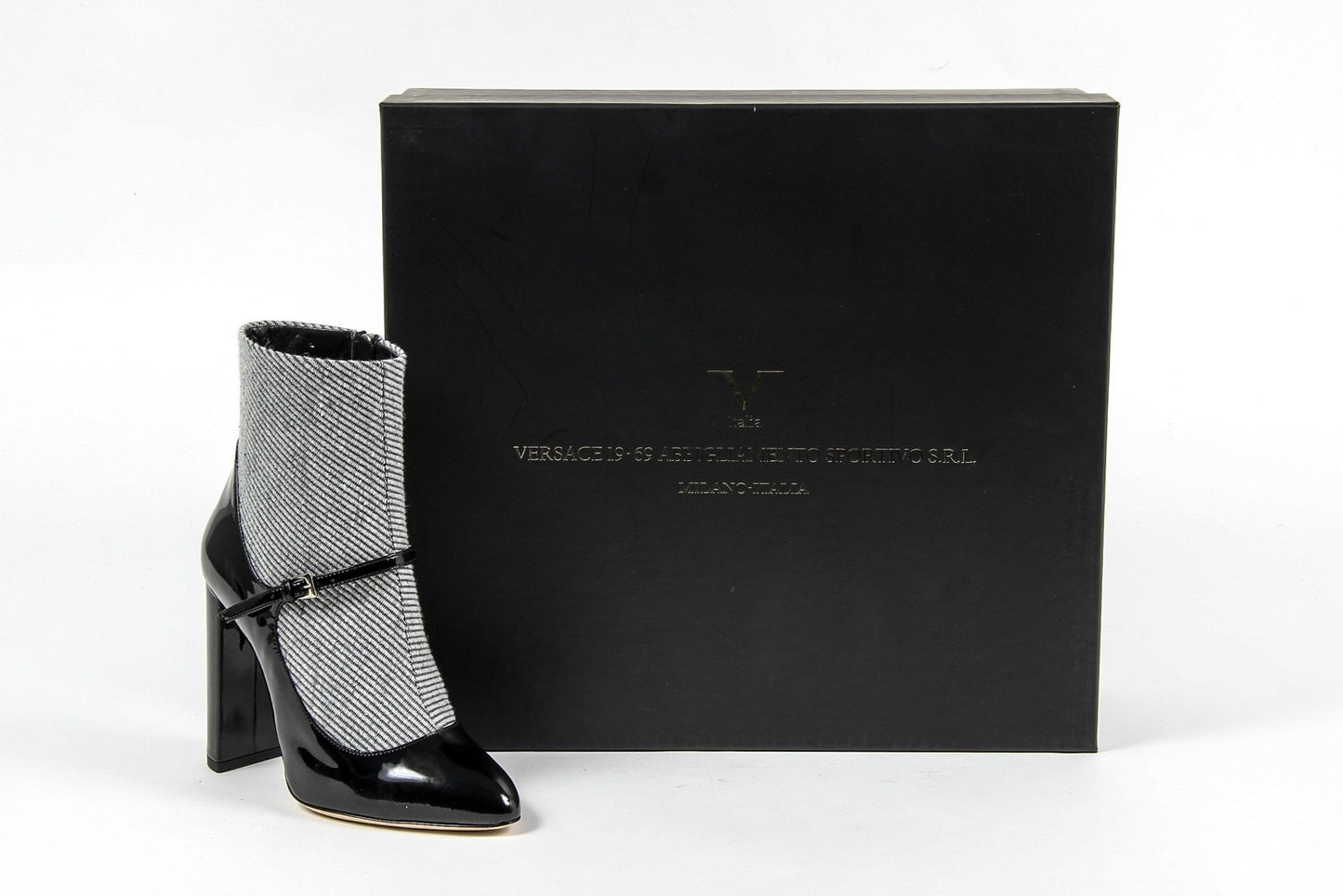 V 1969 Italia Womens Ankle Boot 3101010 VERNICE NERO