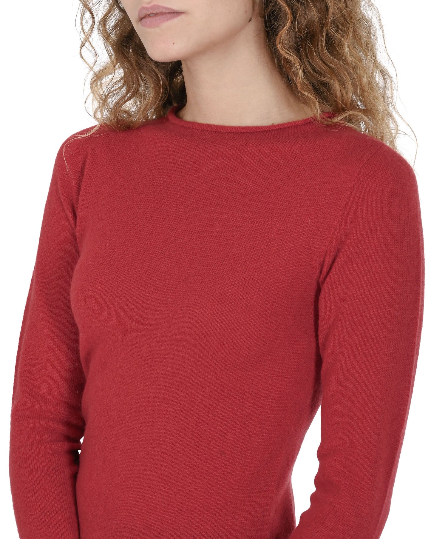 Crown of Edinburgh Cashmere Womens Boat Neck Sweater COE 007 RED