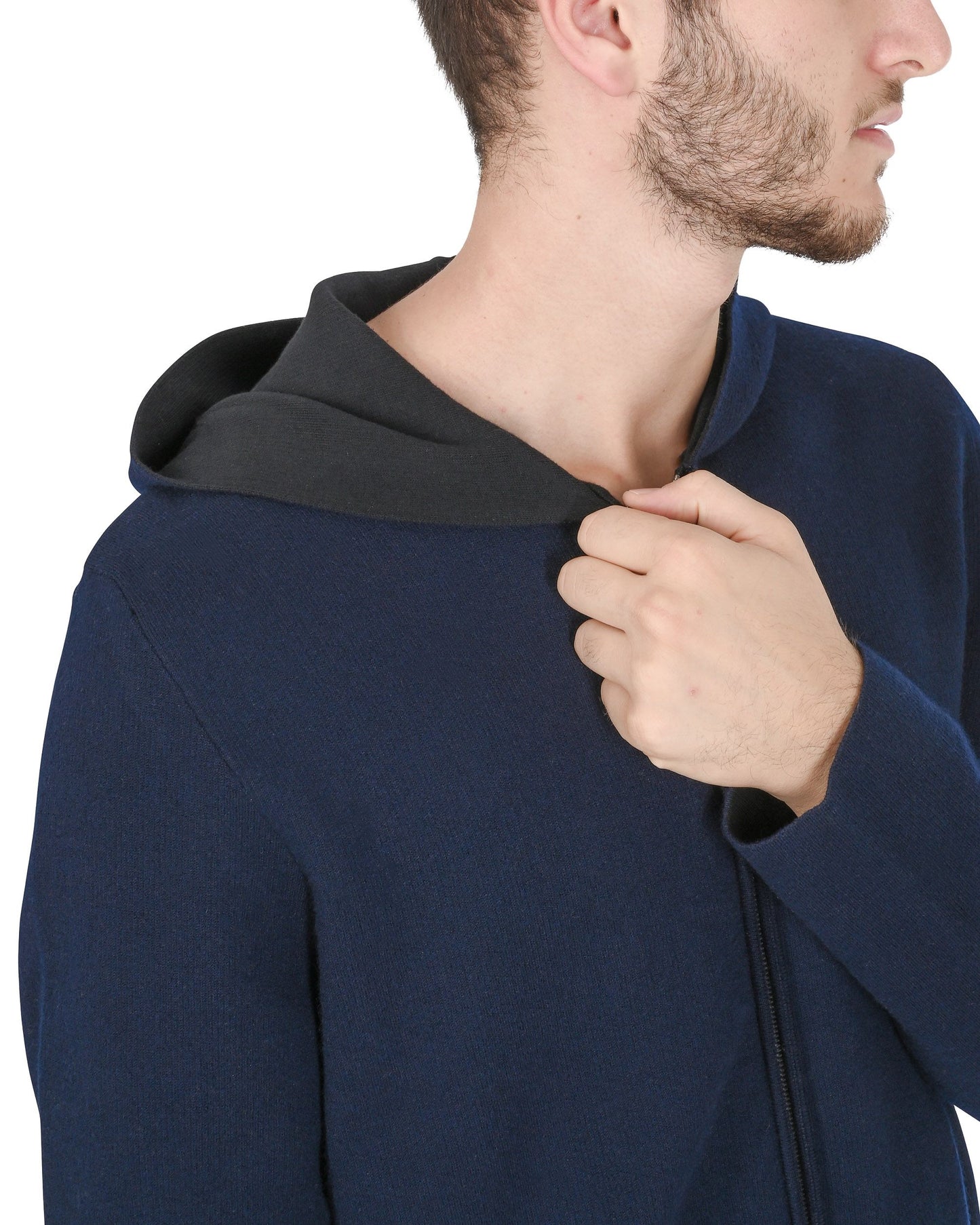 Crown of Edinburgh Cashmere Mens Hoodie COE 0055 NAVY