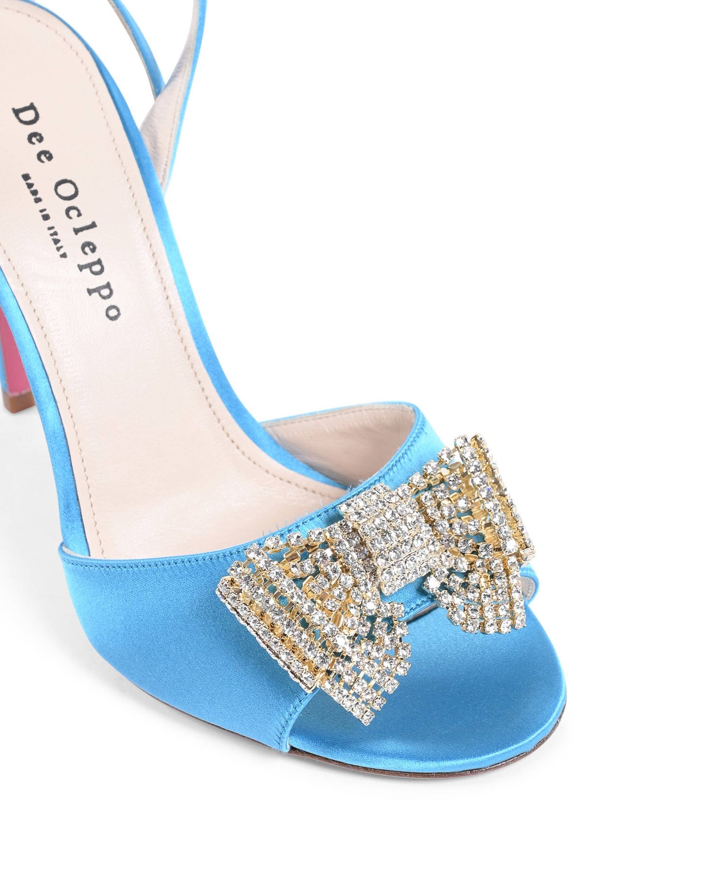 Satin Bow Sandal - Light Blue