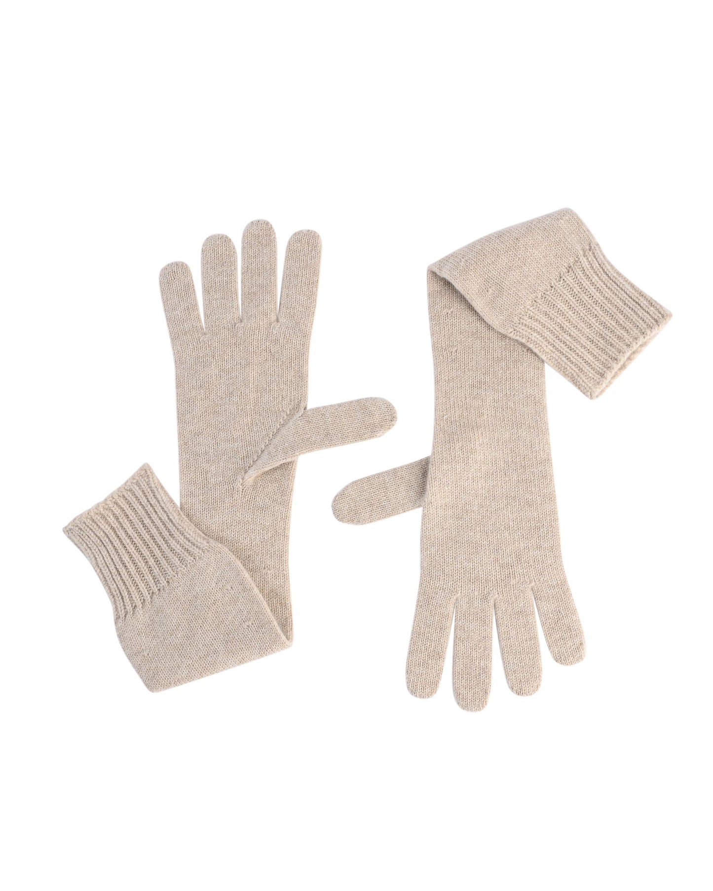 Crown of Edinburgh Cashmere Womens Long Gloves COE 002 BEIGE