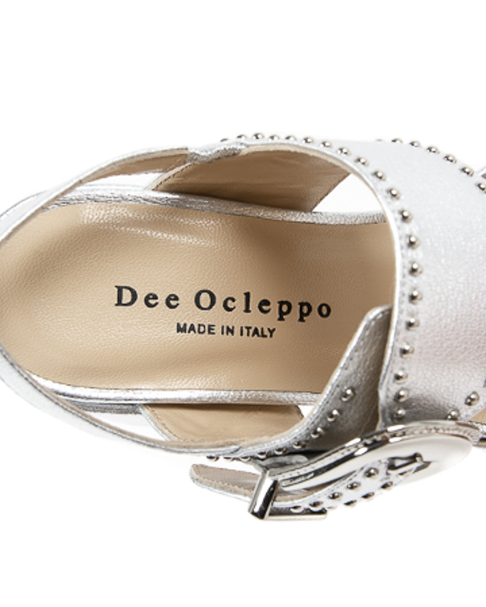 Dee Ocleppo Womens Sandal B3065DO CAPRA VETREX LAM ARGENTO