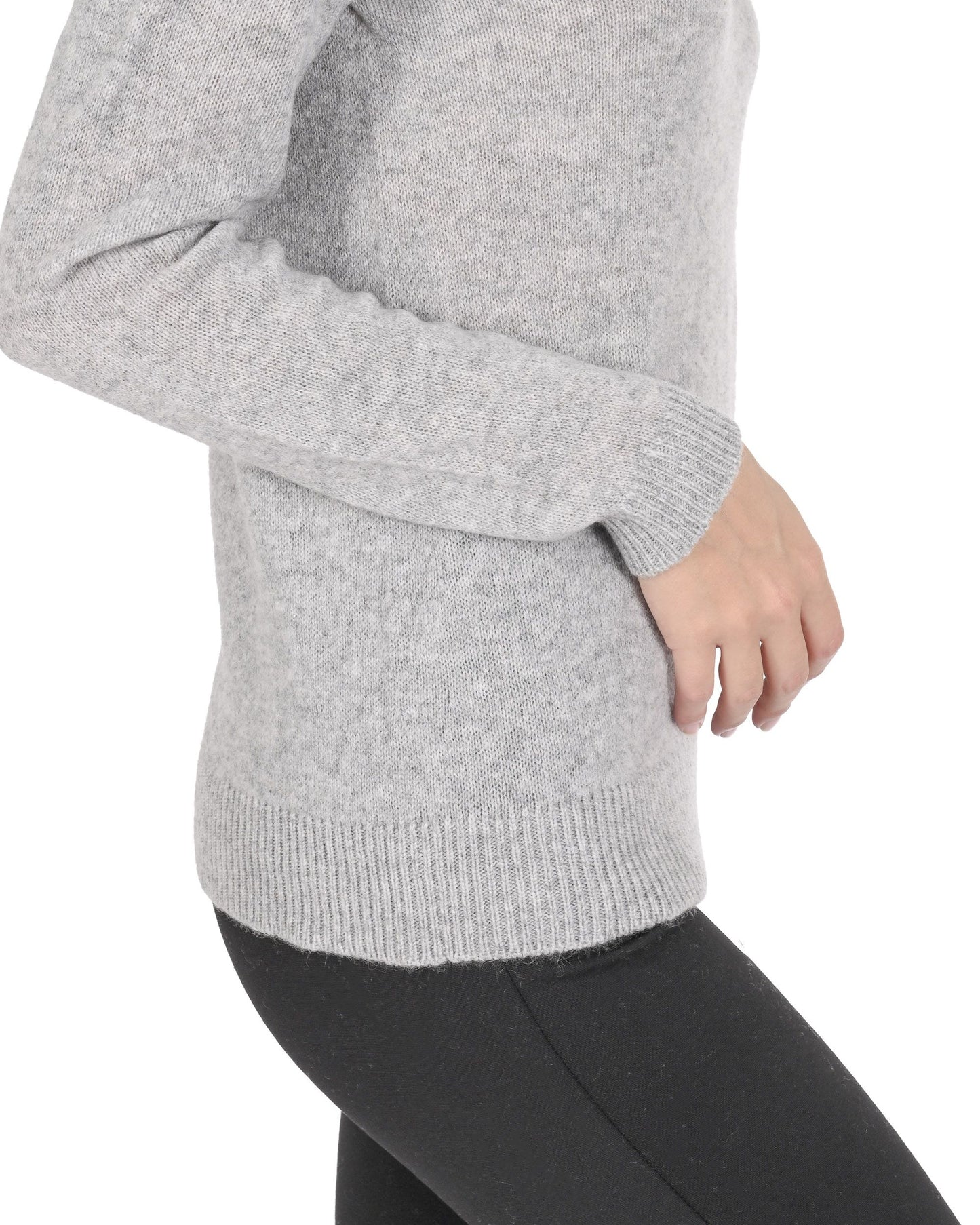 Crown of Edinburgh Cashmere Womens Turtleneck Sweater COE 0021 LIGHT GREY