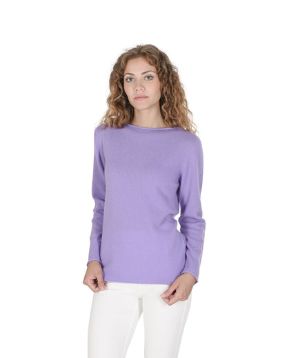 Crown of Edinburgh Cashmere Womens Boat Neck Sweater COE 0025 LAVENDER