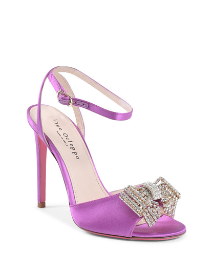 Satin Bow Sandal - Purple