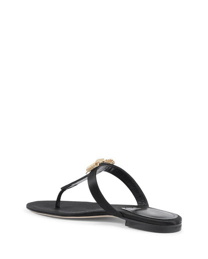 Nina Satin Sandal - Black