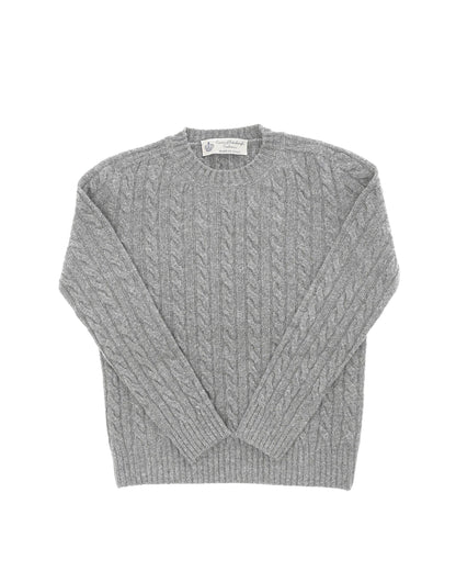 Crown of Edinburgh Cashmere Womens Round Neck Sweater COE 0013 GREY