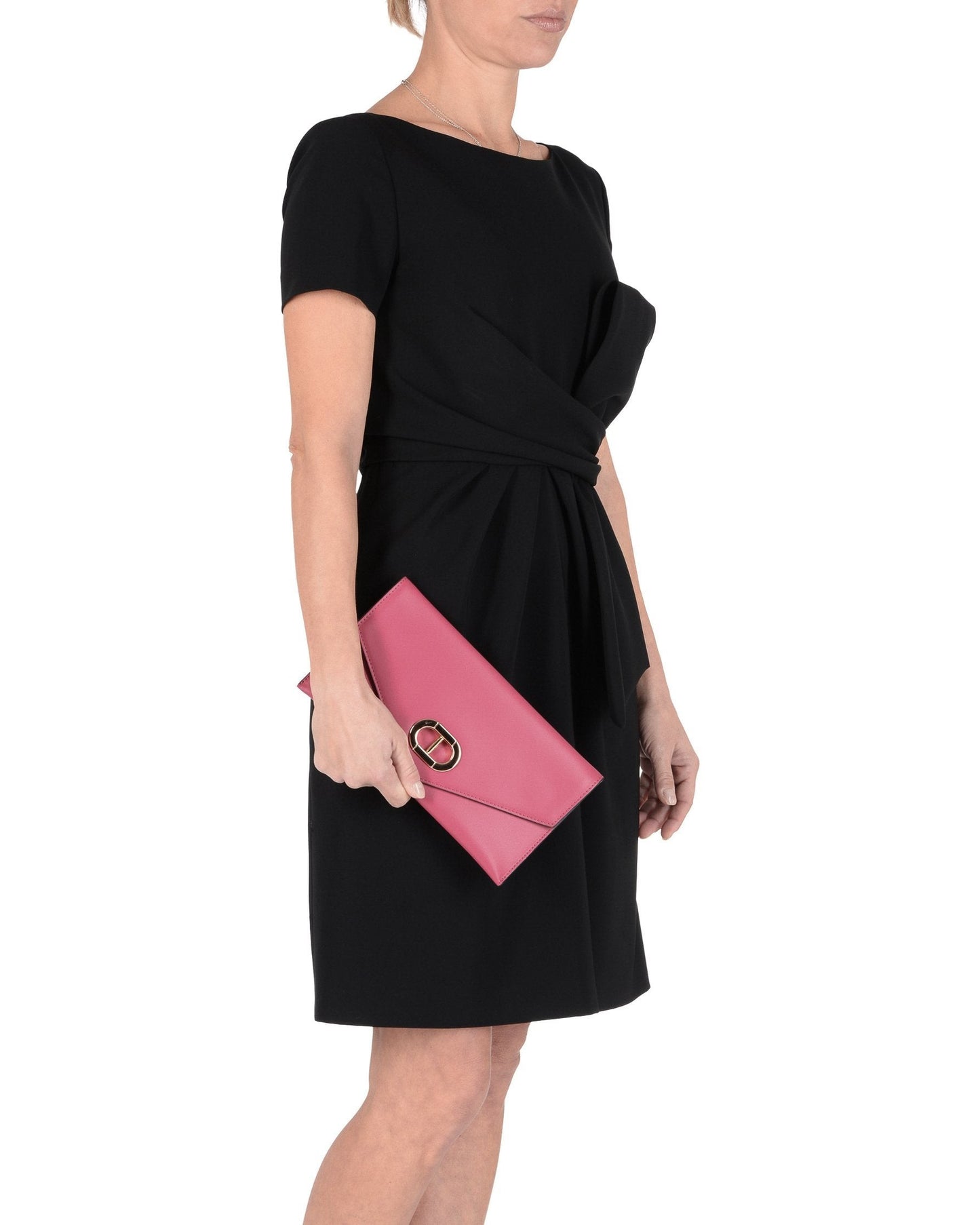 Leather Envelope Clutch Fuxia