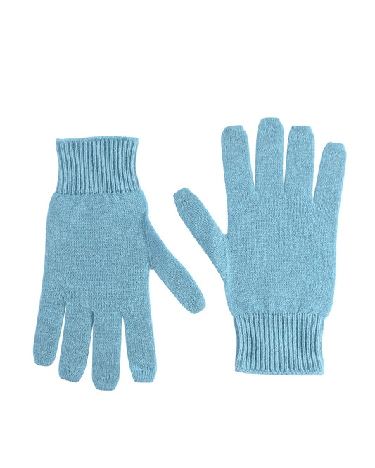 Crown of Edinburgh Cashmere Womens Short Gloves COE 001 BABY  BLUE