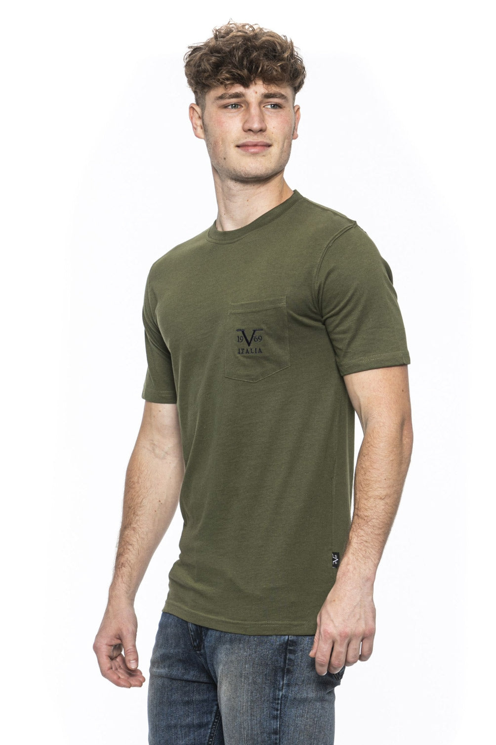 19V69 Italia Mens T-Shirt Green IVAN OLIVE