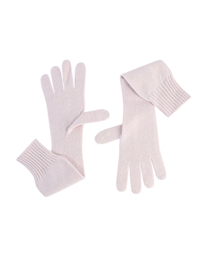 Crown of Edinburgh Cashmere Womens Long Gloves COE 002 BLUSH