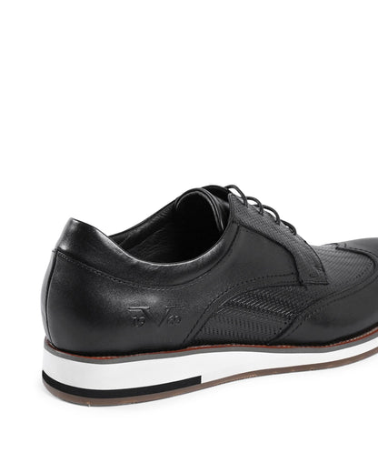 19V69 Italia Mens Brogue Black YO ZD28-H27 BLACK