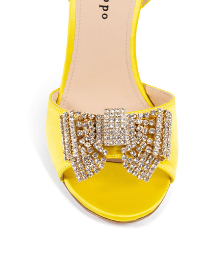 Satin Bow Sandal - Yellow