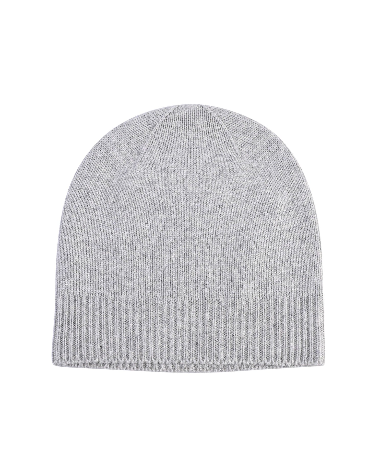 Crown of Edinburgh Cashmere Womens Plain Knit Beanie COE 0046 PEARL GREY