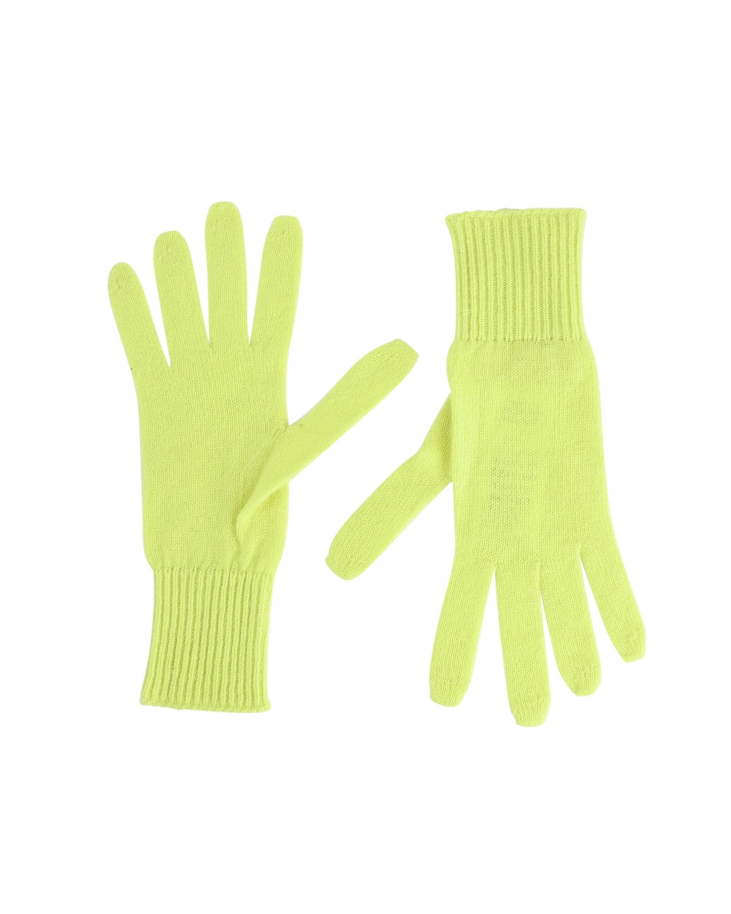 Crown of Edinburgh Cashmere Womens Short Gloves COE 001 NEON YELLOW