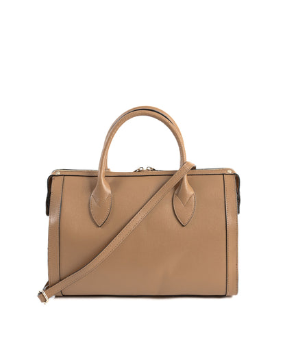 V Italia Womens Handbag Tan V014-G SAFFIANO CUOIO CHIARO