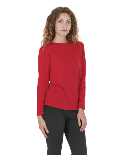 Crown of Edinburgh Cashmere Womens Boat Neck Sweater COE 0025 RED