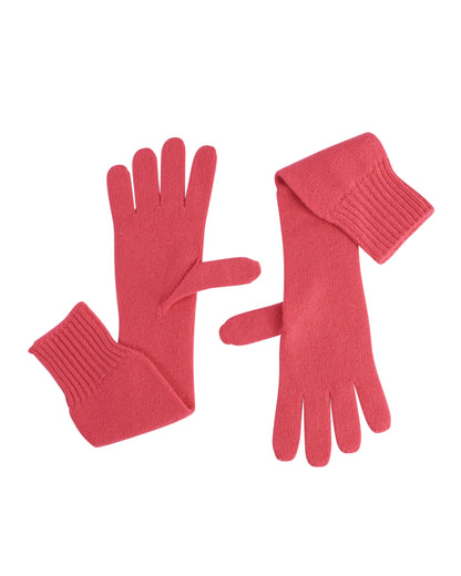 Crown of Edinburgh Cashmere Womens Long Gloves COE 002 STRAWBERRY