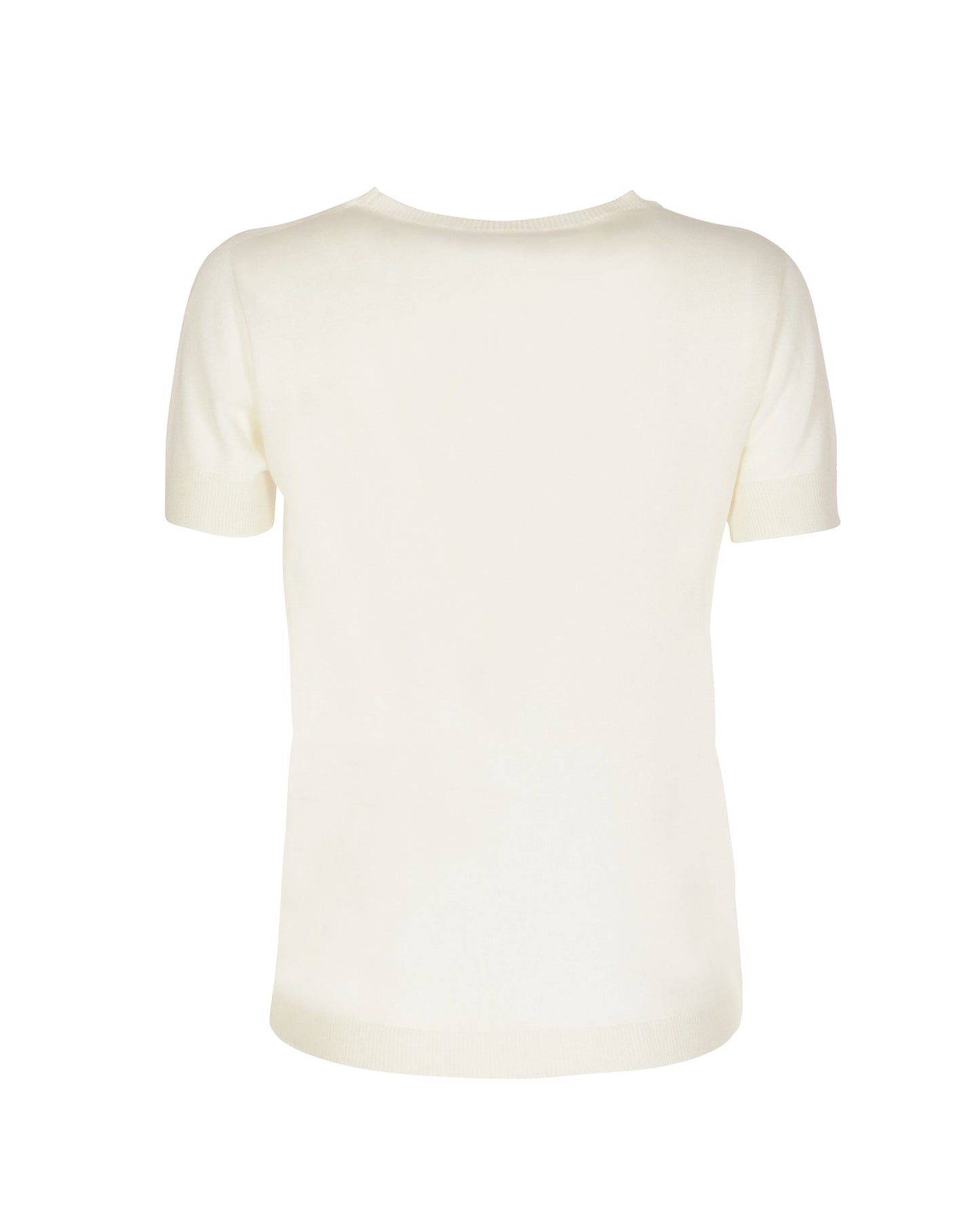 Crown of Edinburgh Cashmere Short Sleeve ART 003 IVORY LETTER A