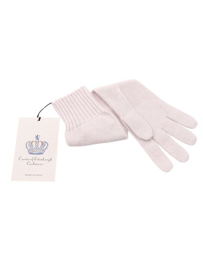 Crown of Edinburgh Cashmere Womens Long Gloves COE 002 BLUSH