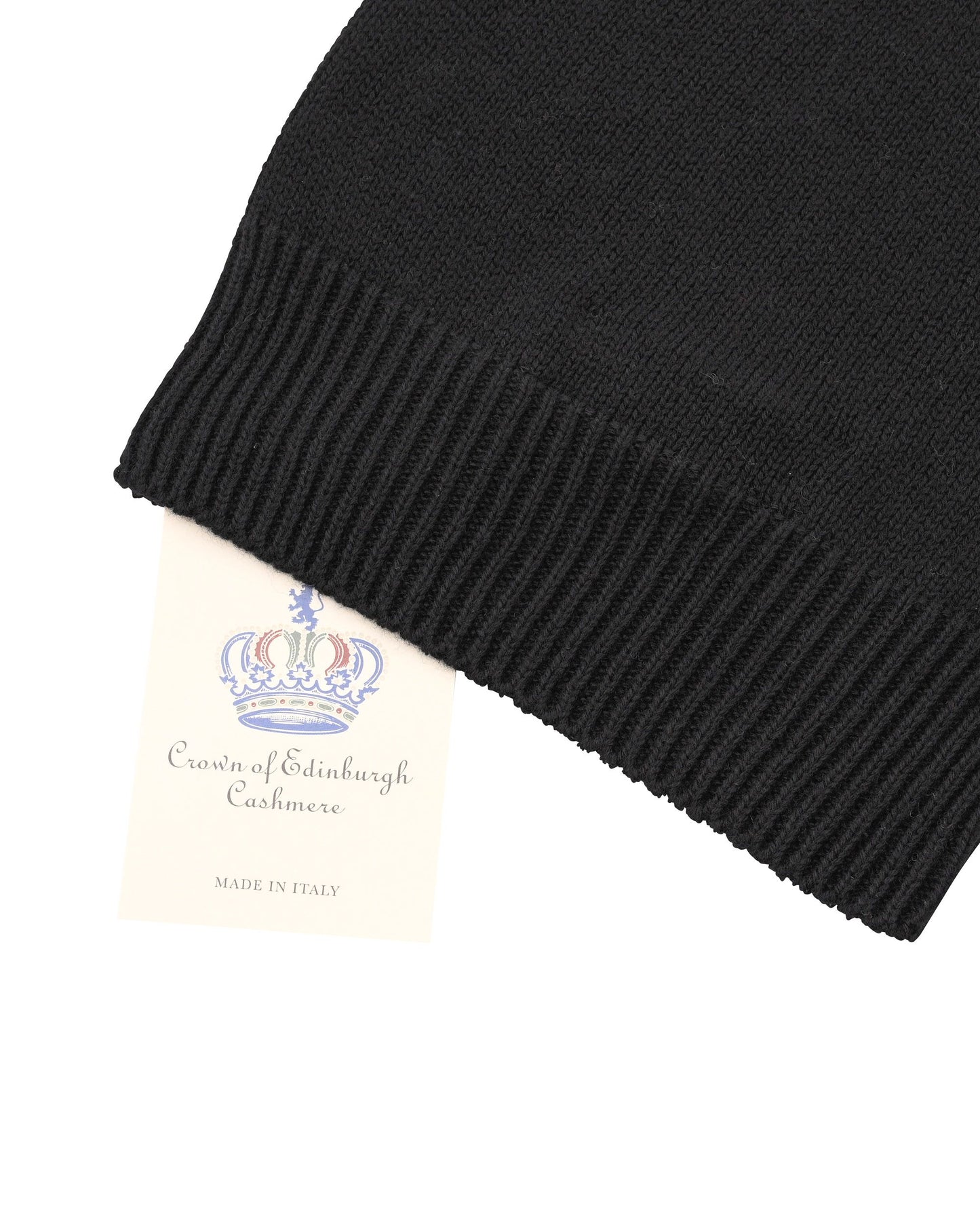 Crown of Edinburgh Cashmere Womens Cuffed Beanie COE 0048 BLACK