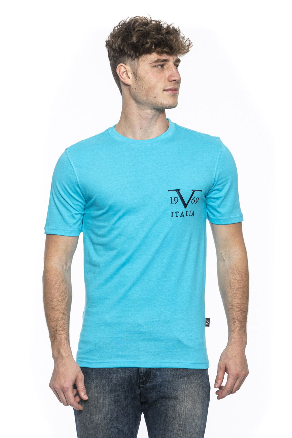 19V69 Italia Mens T-Shirt Light Blue TROY TURQUOISE