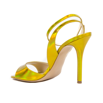 V1969 Italia Womens Ankle Strap Sandal Yellow 302 SPECCHIO GIALLO